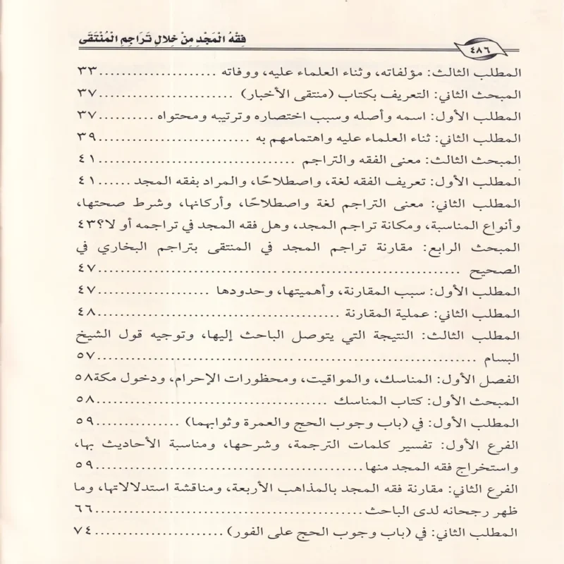 فقه المجد من خلال تراجم المنتقى