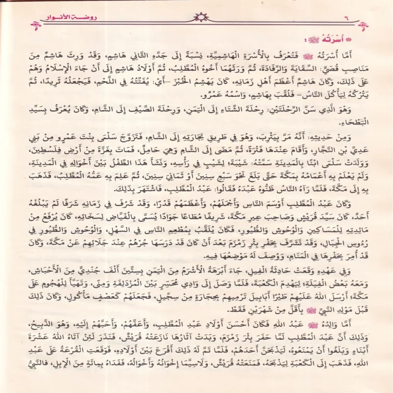 روضة الأنوار في سيرة النبي المختار ﷺ