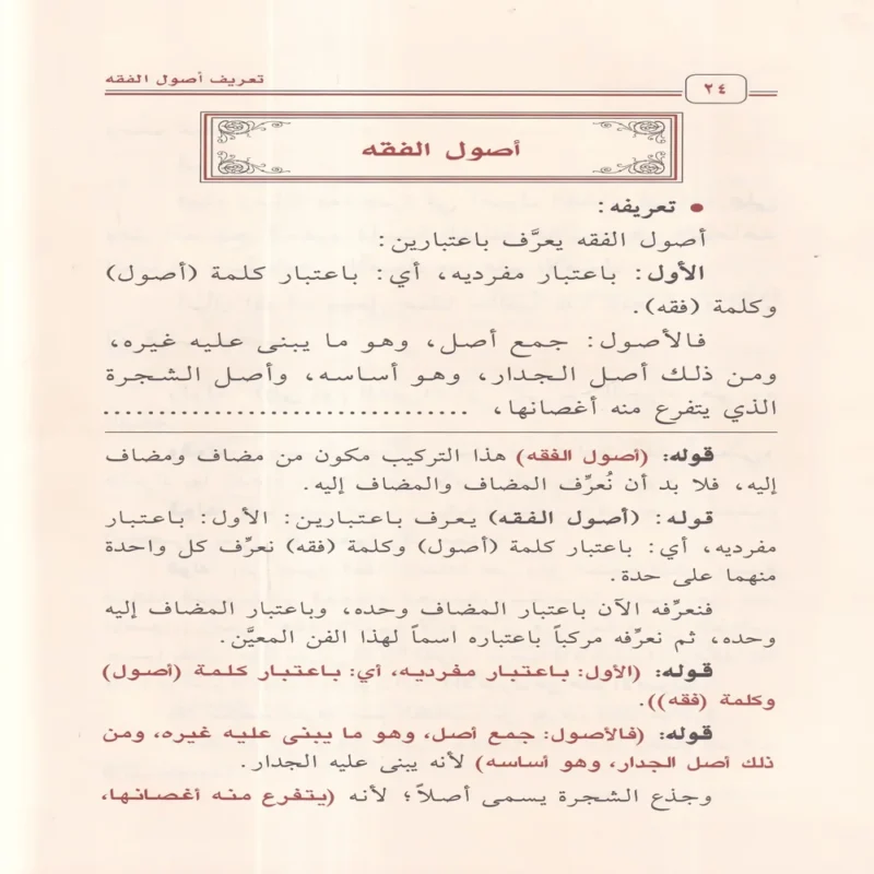 شرح الأصول من علم الأصول