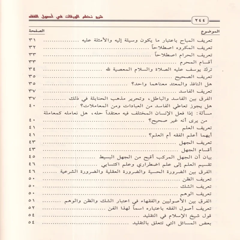 شرح نظم الورقات في أصول الفقه