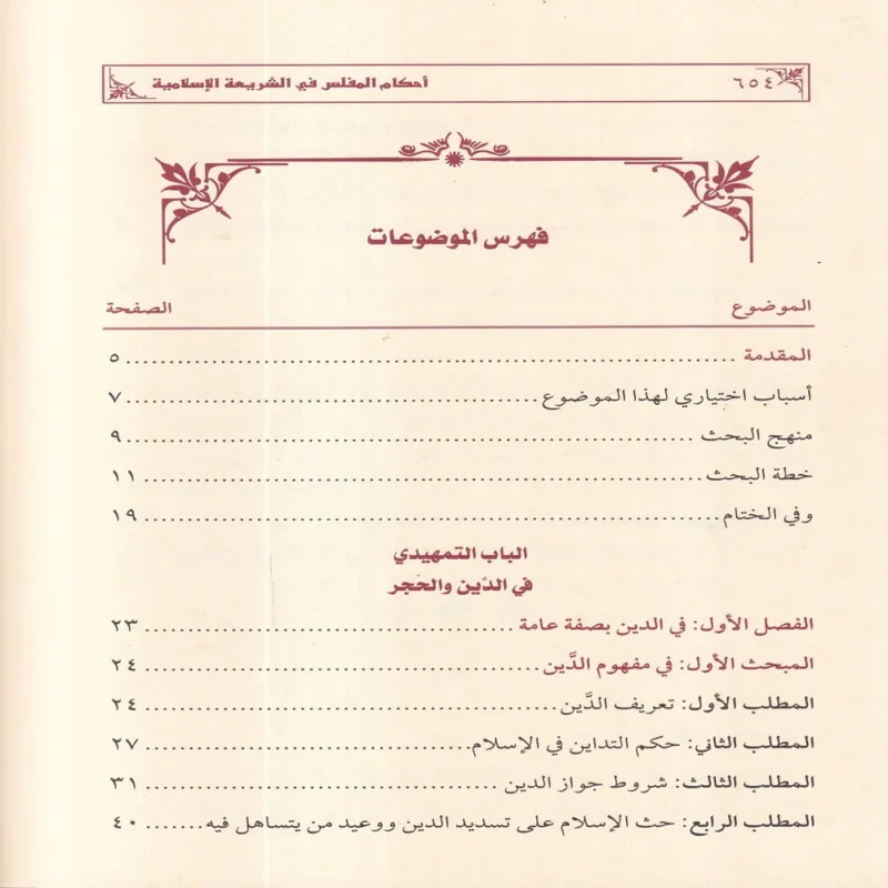 احكام المفلس في الشريعة الاسلامية