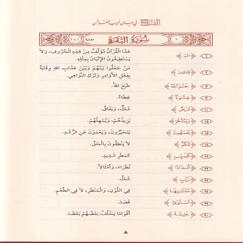 السراج في بيان غريب القرآن
