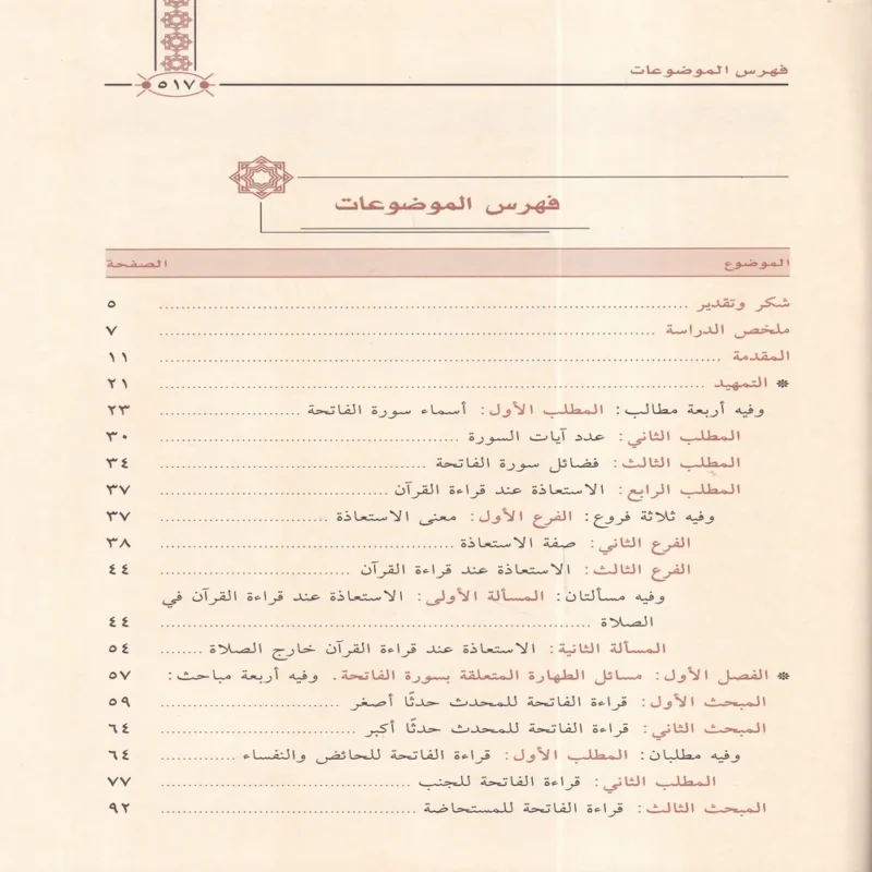 الاحكام الفقهية المتعلقة بسورة الفاتحة