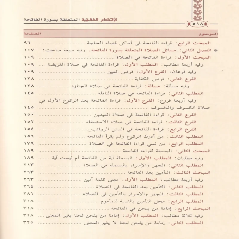 الاحكام الفقهية المتعلقة بسورة الفاتحة