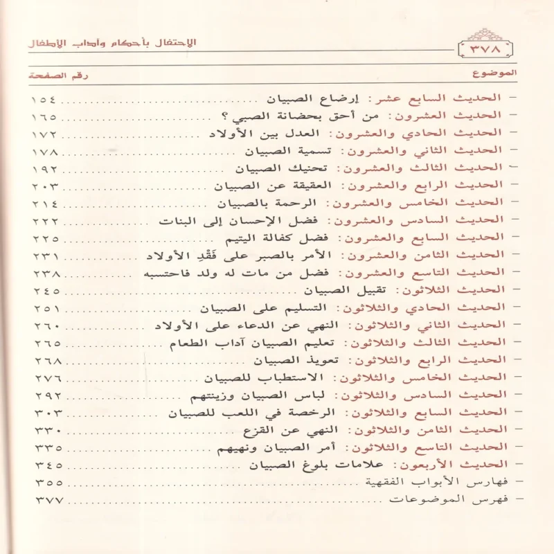 الاحتفال باحكام واداب الاطفال (اربعون حديثا في الاطفال)
