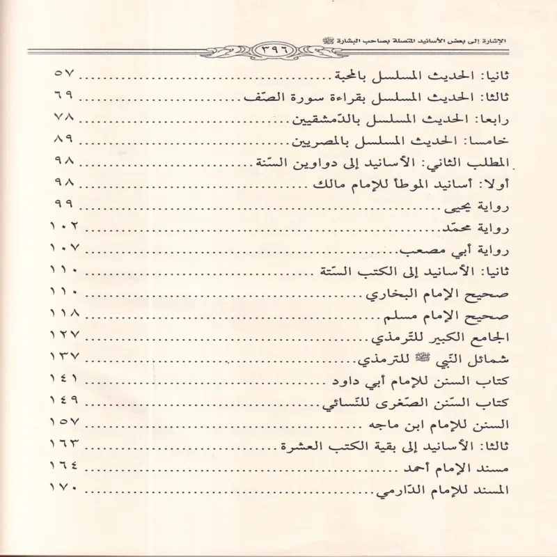 الاشارة الى بعض اسانيد المتصلة بصاحب البشارة واهل العلم اولي الاحسان والنضارة