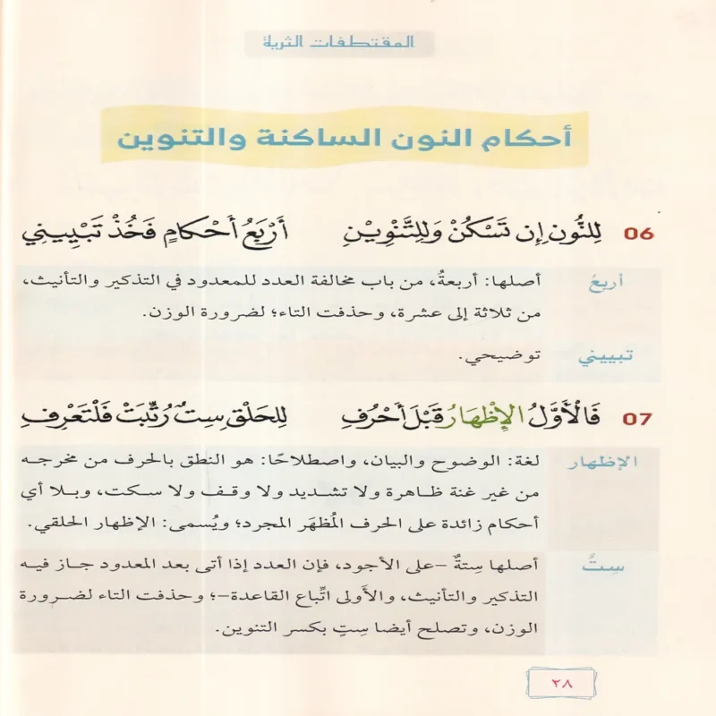 المقتطفات الثرية في شرح متن تحفة الاطفال