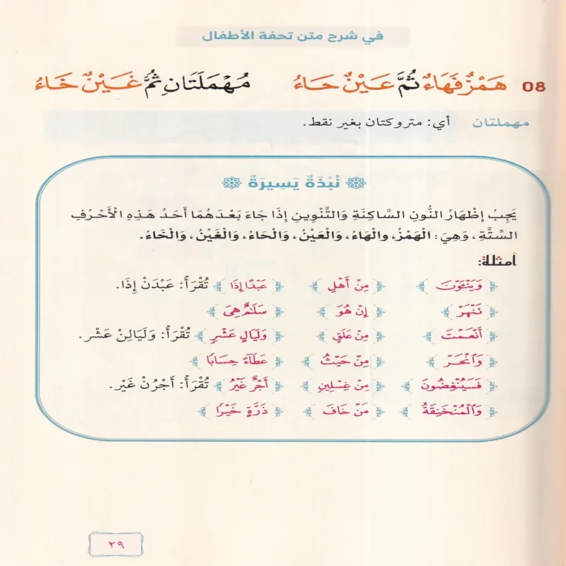 المقتطفات الثرية في شرح متن تحفة الاطفال