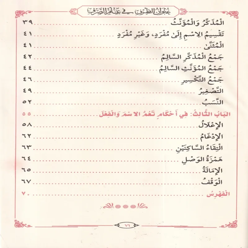 عنوان الظرف في علم الصرف