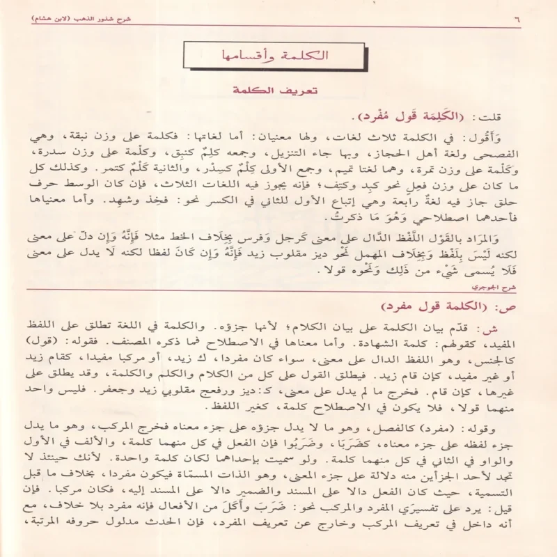 شرح شذور الذهب