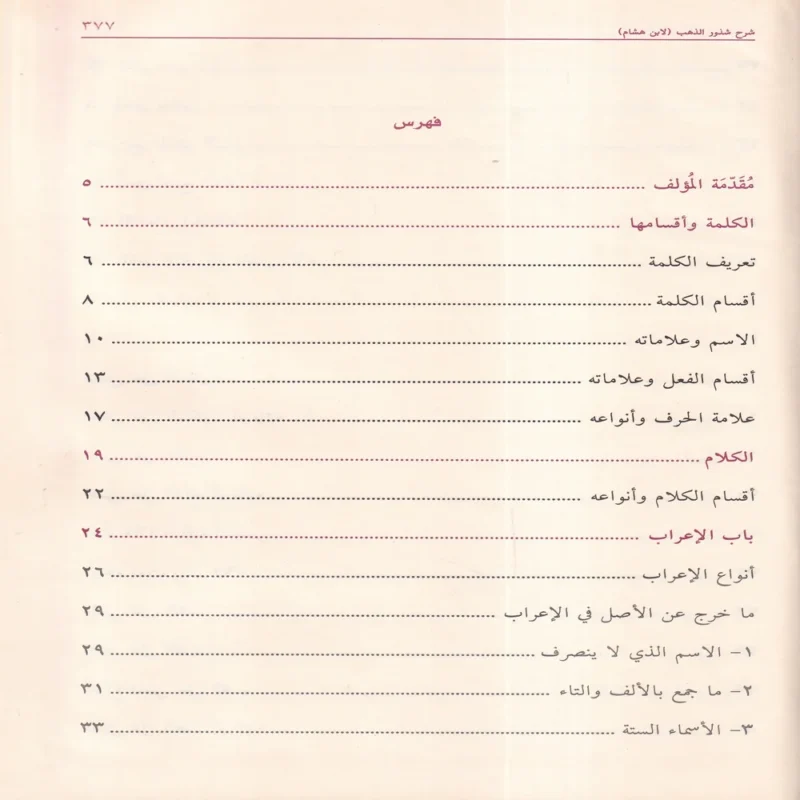 شرح شذور الذهب
